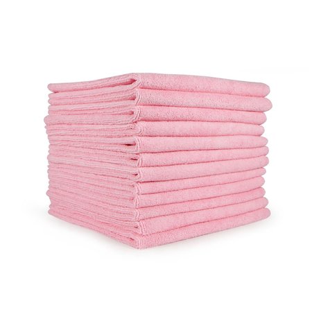 MONARCH Microfiber Cleaning Cloths 12x12 Pink , 12PK M915112P